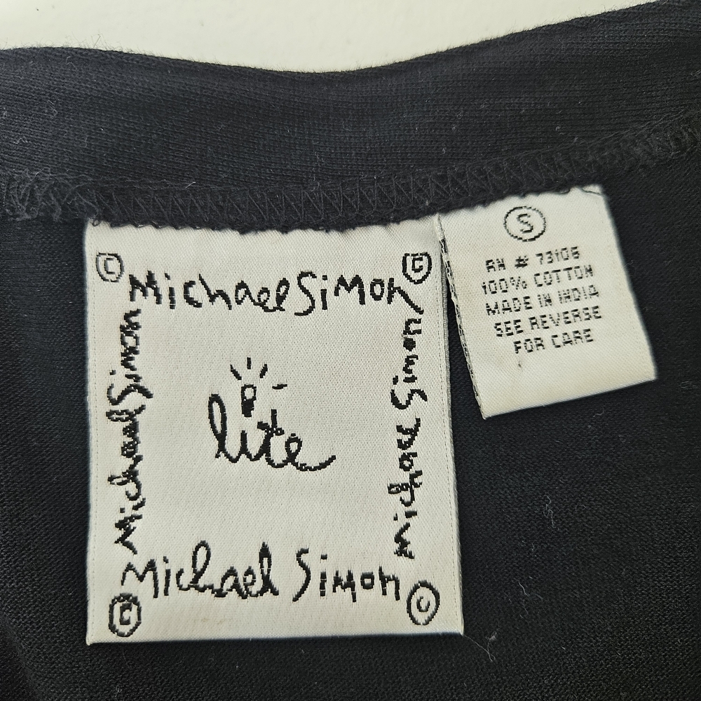 VTG Michael Simon Lite Beaded Floral Cotton Cardigan Grandmacore Novelty Small - Picture 3 of 8